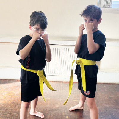 Child in martial arts uniform